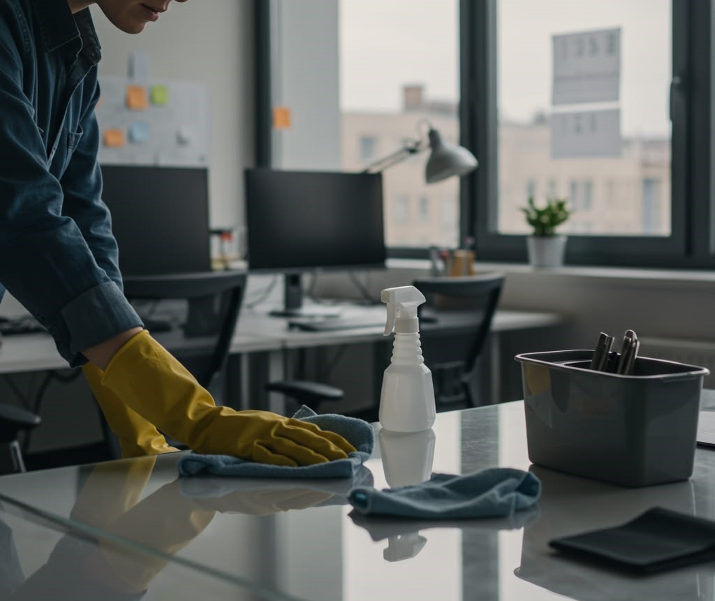 Lavage des vitres et espaces de réunion propres